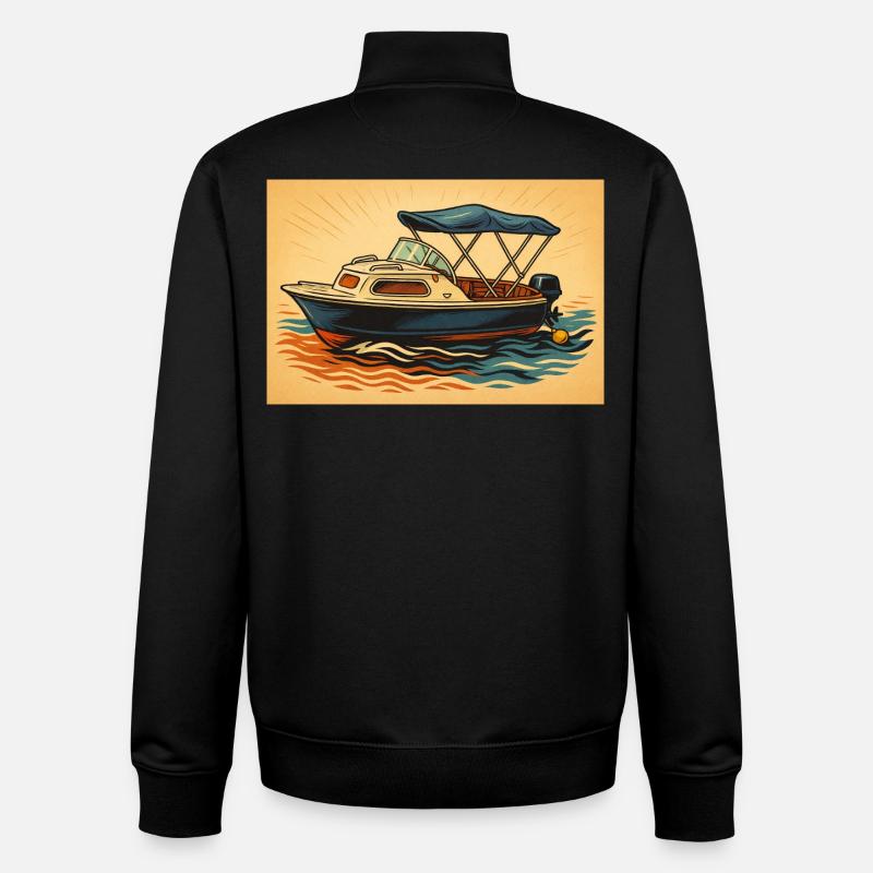 Motorboot Urlaubsfeeling - Unisex Organic Zip Sweatshirt von Stanley/Stella - Schwarz