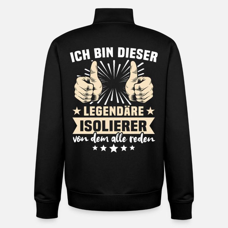 Dictons sur les isolateurs - Sweat zippé unisexe en coton bio Stanley/Stella - noir