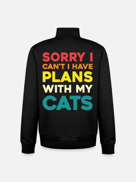 No plans without cats - Unisex Organic Zip Sweatshirt by Stanley/Stella - black