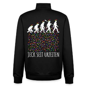 Homo Carnival | Jeck since time immemorial, Shrovetide - Unisex Organic Zip Sweatshirt by Stanley/Stella - black - Back - AI Model Male 185 light (185cm)