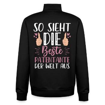 This is what the best godmother in the world looks like - Unisex Organic Zip Sweatshirt by Stanley/Stella - black - Back - AI Model Male 185 light (185cm)