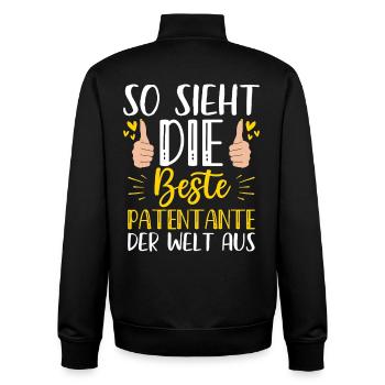 This is what the best godmother in the world looks like - Unisex Organic Zip Sweatshirt by Stanley/Stella - black - Back - AI Model Male 185 light (185cm)