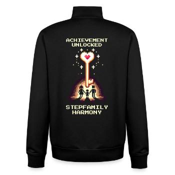 Patchwork Harmony Unlocked | Patchwork - Unisex Organic Zip Sweatshirt by Stanley/Stella - black - Back - AI Model Male 185 light (185cm)