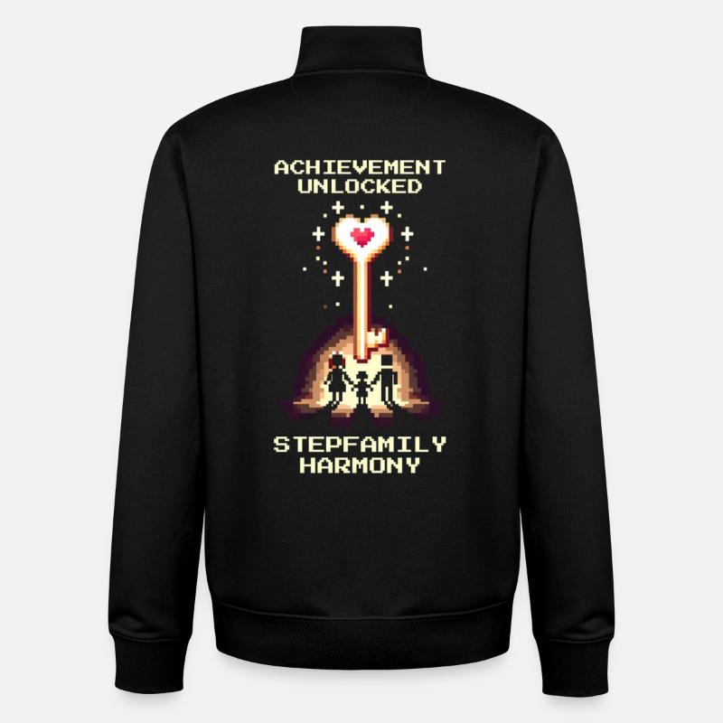 Harmonie Patchwork Débloquée | Patchwork - Sweat zippé unisexe en coton bio Stanley/Stella - noir