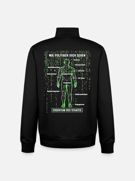 Systemfehler Steuerzahler - Matrix Zerlegeplan  - Unisex Organic Zip Sweatshirt von Stanley/Stella - Schwarz