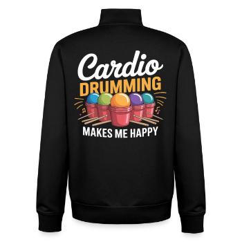 Cardio Drumming Freude - Unisex Organic Zip Sweatshirt von Stanley/Stella - Schwarz - Hinten - AI Model Male 185 light (185cm)