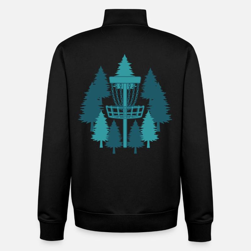 Disc-Golf-Korb im Wald Frisbee Golf fliegen - Unisex Organic Zip Sweatshirt von Stanley/Stella - Schwarz