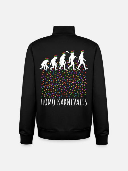 Homo Carnival | Evolution of Fools, Shrovetide - Unisex Organic Zip Sweatshirt by Stanley/Stella - black