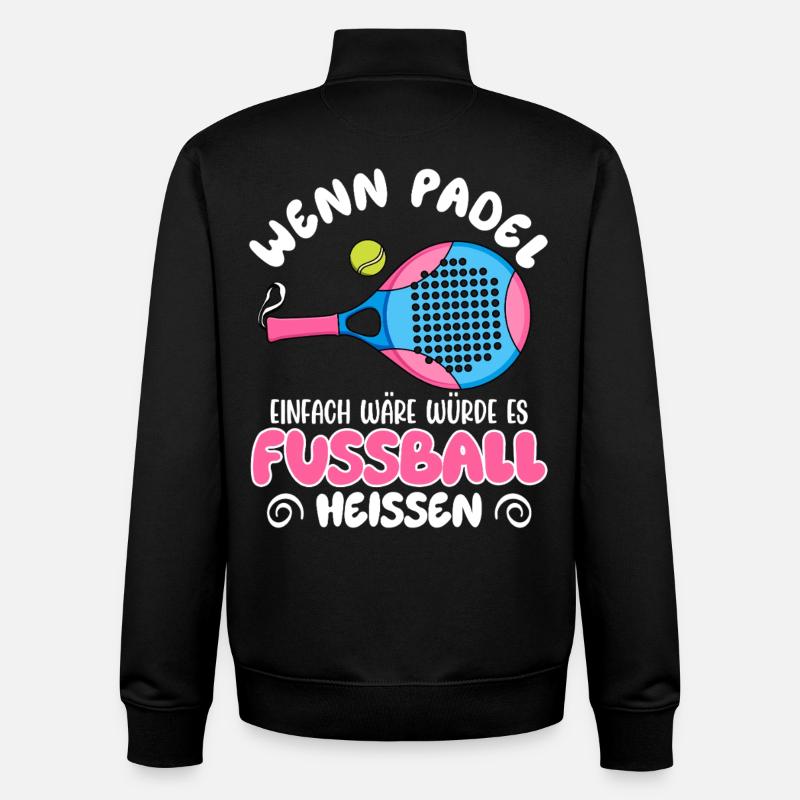 Jeu de padel SI LE PADEL ÉTAIT FACILE Amusant - Sweat zippé unisexe en coton bio Stanley/Stella - noir