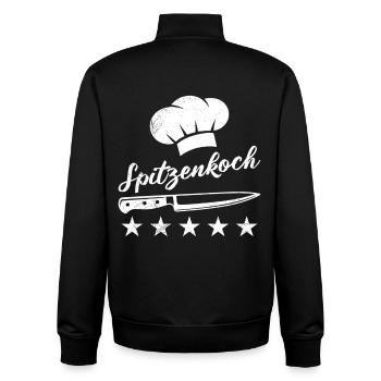Chefs TOP CHEF Gastronomie Chef Fun - Sweat zippé unisexe en coton bio Stanley/Stella - noir - Dos - AI Model Male 185 light (185cm)