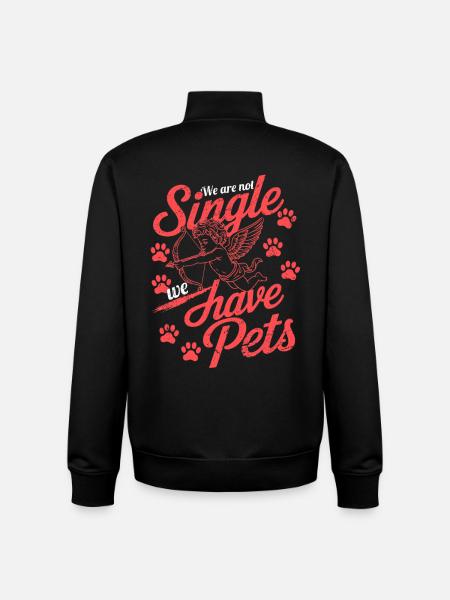 Valentine's Day with pets - Unisex Organic Zip Sweatshirt by Stanley/Stella - black