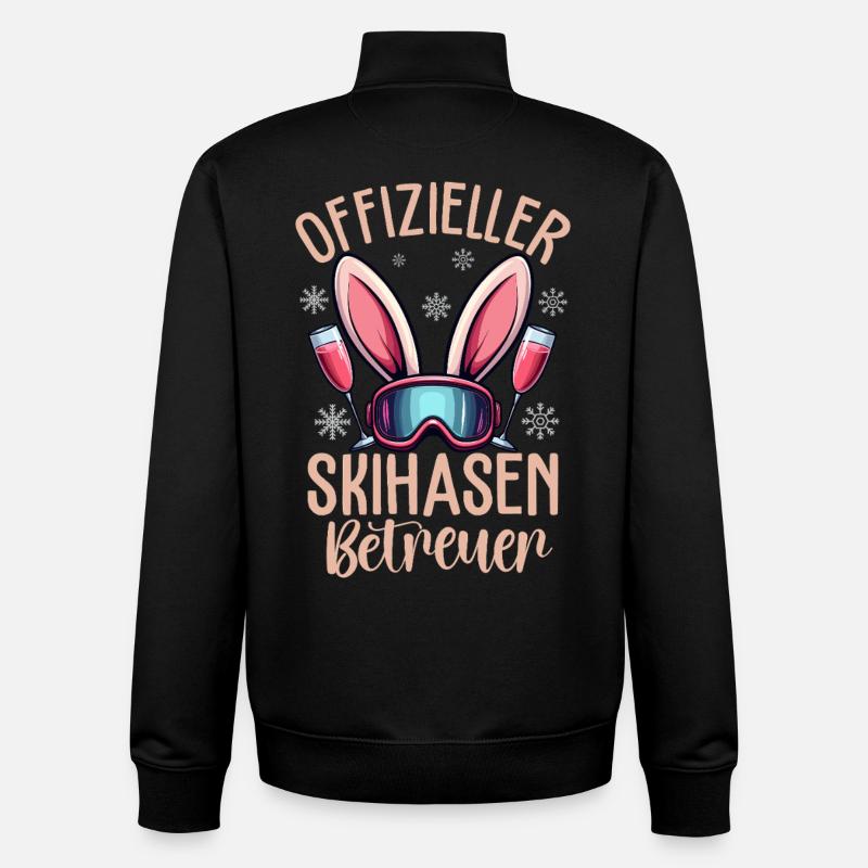 Superviseur officiel du lapin de ski - Sweat zippé unisexe en coton bio Stanley/Stella - noir