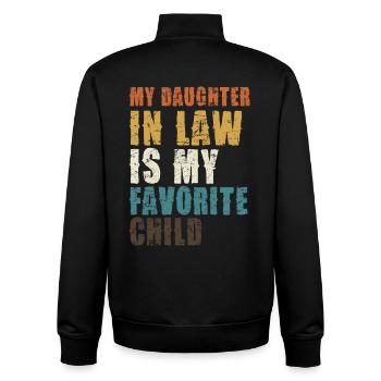 Daughter-in-law Favorite Child Shirt - Unisex Organic Zip Sweatshirt by Stanley/Stella - black - Back - AI Model Male 185 light (185cm)