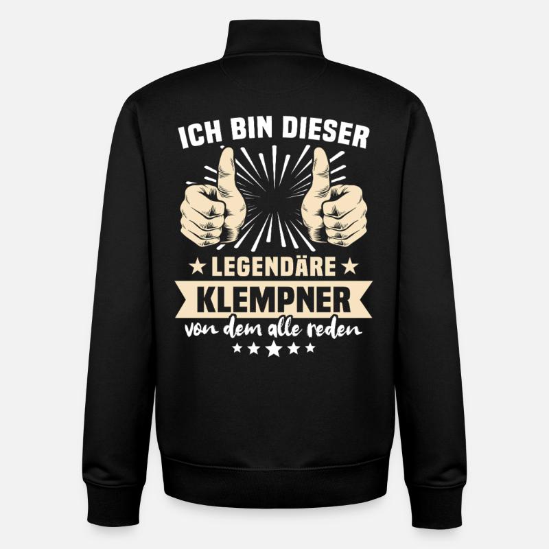Klempner Sprüche - Unisex Organic Zip Sweatshirt von Stanley/Stella - Schwarz