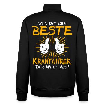 Kranführer Geschenkidee - Unisex Organic Zip Sweatshirt von Stanley/Stella - Schwarz - Hinten - AI Model Male 185 light (185cm)