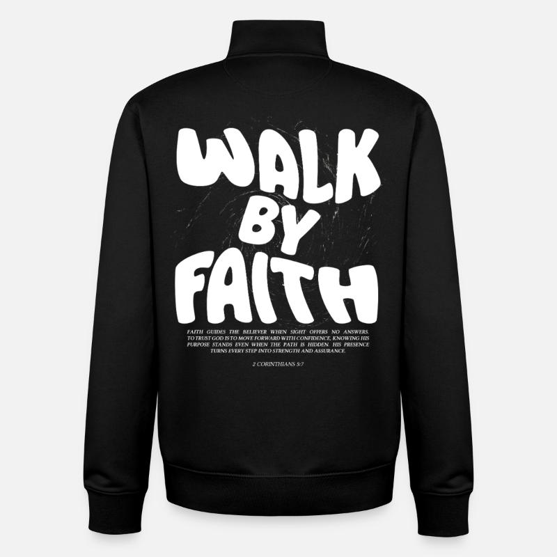 Walk by Faith - Unisex Organic Zip Sweatshirt by Stanley/Stella - black