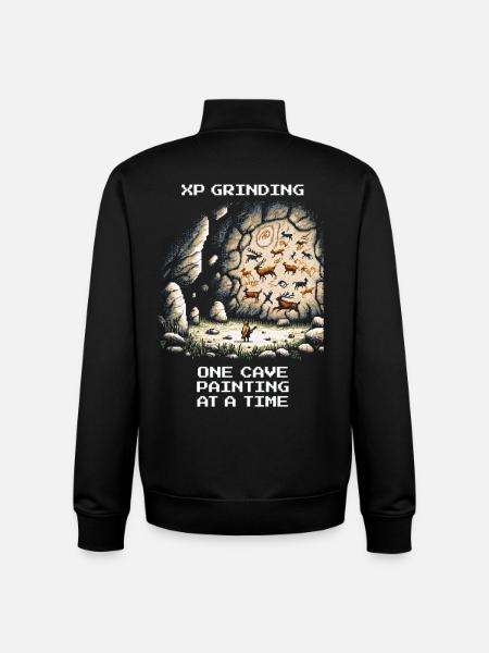 Grinding XP: Cave Painting | Prehistory - Unisex Organic Zip Sweatshirt by Stanley/Stella - black