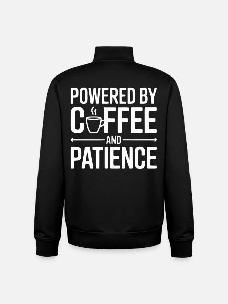 Powered by Coffee and Patience - Unisex Organic Zip Sweatshirt by Stanley/Stella - black