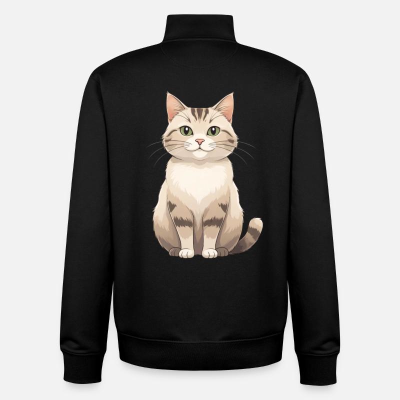 Katzenfreund in Pastellfell - Unisex Organic Zip Sweatshirt von Stanley/Stella - Schwarz