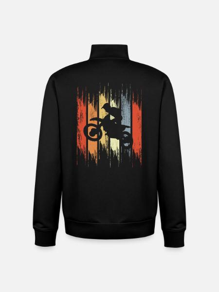 Retro Motocross Fahrer - Unisex Organic Zip Sweatshirt von Stanley/Stella - Schwarz