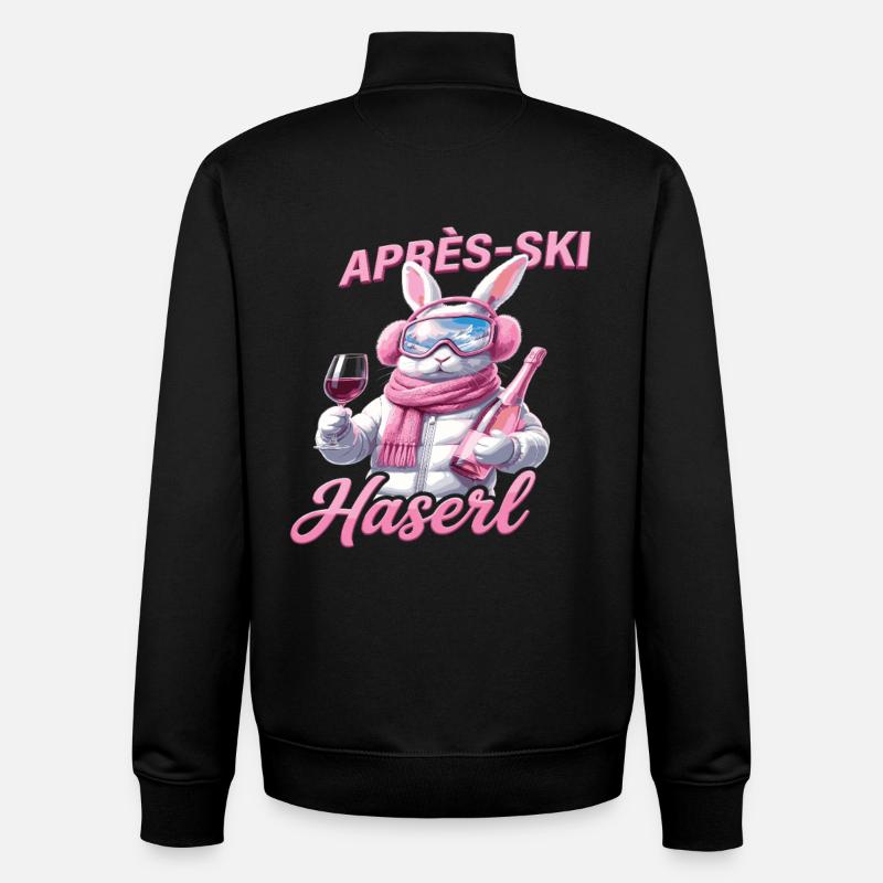 Après-Ski Haserl – Party Bunny Design - Unisex Organic Zip Sweatshirt by Stanley/Stella - black