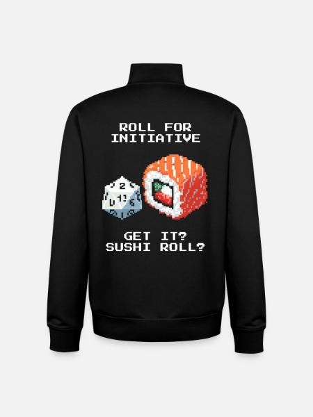 Rolling the Initiative | Sushi Roll Pun - Unisex Organic Zip Sweatshirt by Stanley/Stella - black