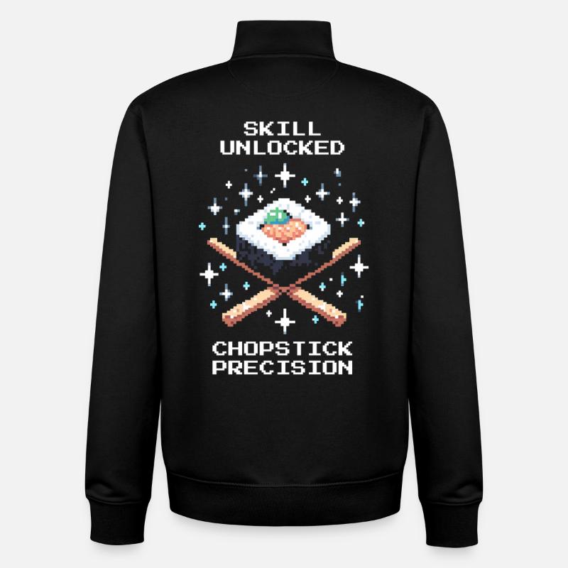 Skill freigeschaltet | Stäbchen Präzision - Unisex Organic Zip Sweatshirt von Stanley/Stella - Schwarz