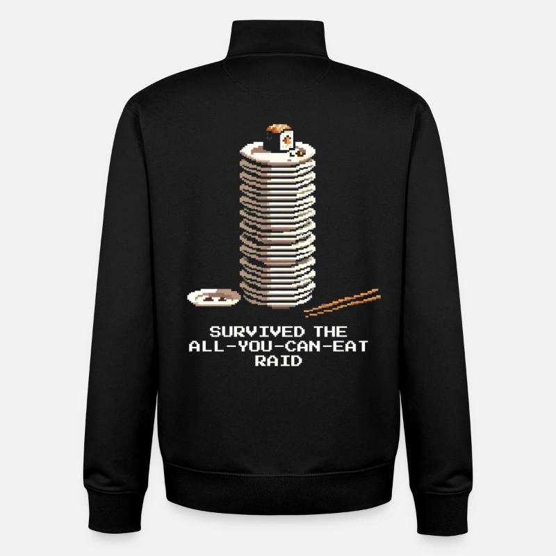 All-you-can-eat Raid überlebt | Sushi Buffet - Unisex Organic Zip Sweatshirt von Stanley/Stella - Schwarz