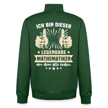 Dictons des mathématiciens - Sweat zippé unisexe en coton bio Stanley/Stella - vert bouteille - Dos - AI Model Male 185 dark (185cm)