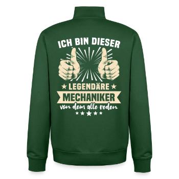 Mechaniker Sprüche - Unisex Organic Zip Sweatshirt von Stanley/Stella - Flaschengrün - Hinten - AI Model Male 185 dark (185cm)