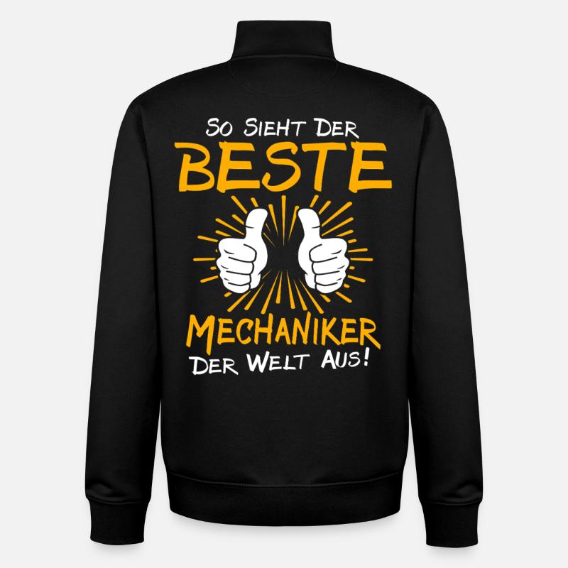 Idée de cadeau pour mécanicien - Sweat zippé unisexe en coton bio Stanley/Stella - noir