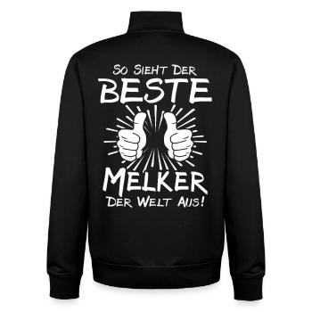 Bester Melker - Unisex Organic Zip Sweatshirt von Stanley/Stella - Schwarz - Hinten - AI Model Male 185 light (185cm)