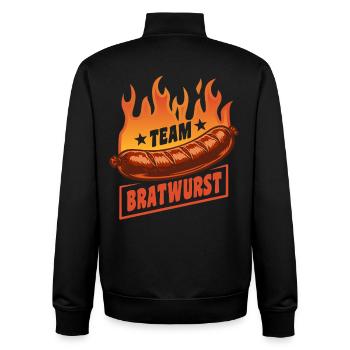 Team Bratwurst | Grillen Flammen Party - Unisex Organic Zip Sweatshirt von Stanley/Stella - Schwarz - Hinten - AI Model Male 185 light (185cm)