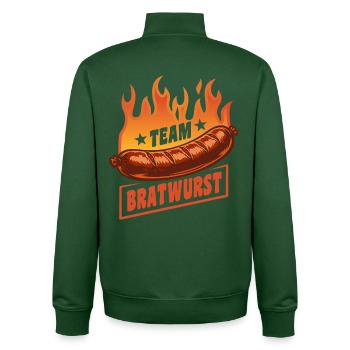 Team Bratwurst | Grillen Flammen Party - Unisex Organic Zip Sweatshirt von Stanley/Stella - Flaschengrün - Hinten - AI Model Male 185 dark (185cm)
