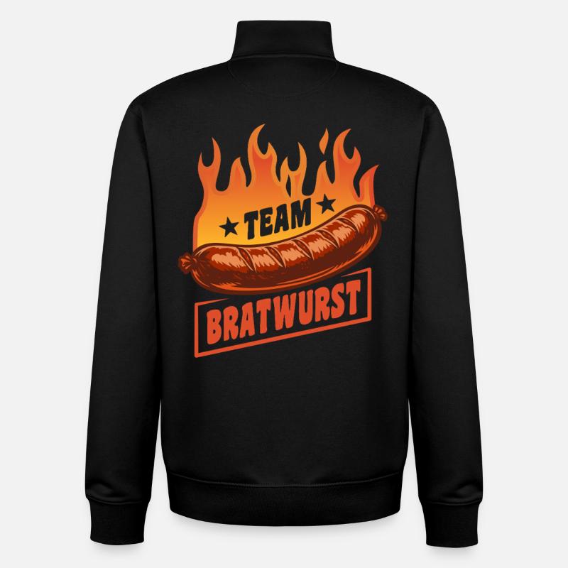 Team Bratwurst | Grilling Flames Party - Unisex Organic Zip Sweatshirt by Stanley/Stella - black