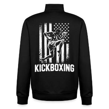 Kickboxen Flagge Stil - Unisex Organic Zip Sweatshirt von Stanley/Stella - Schwarz - Hinten - AI Model Male 185 light (185cm)