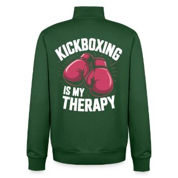 Kickboxen Therapie Motiv Boxhandschuhe - Unisex Organic Zip Sweatshirt von Stanley/Stella - Flaschengrün - Hinten - AI Model Male 185 dark (185cm)