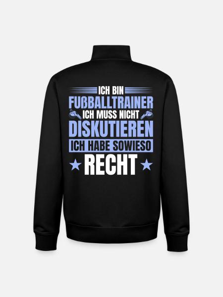 Fußballtrainer hat sowieso recht - Unisex Organic Zip Sweatshirt von Stanley/Stella - Schwarz