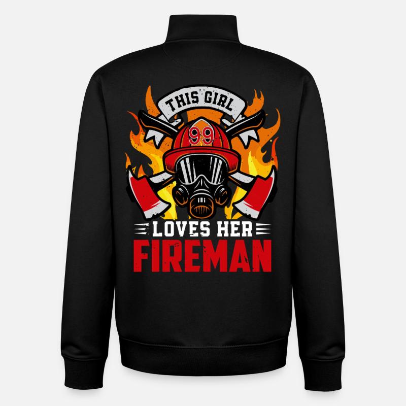 Pompiers - Sweat zippé unisexe en coton bio Stanley/Stella - noir