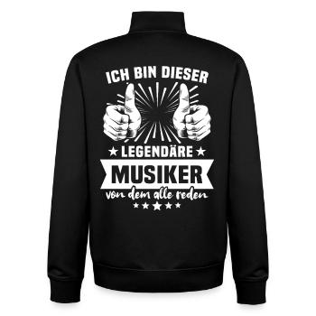 Légende du musicien - Sweat zippé unisexe en coton bio Stanley/Stella - noir - Dos - AI Model Male 185 light (185cm)