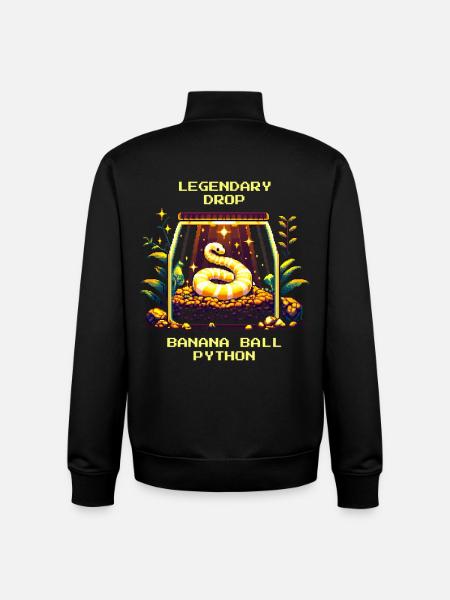 Legendärer Fund: Banana Königspython | Python - Unisex Organic Zip Sweatshirt von Stanley/Stella - Schwarz