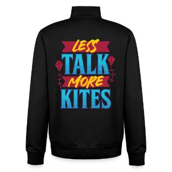 Kite Kite Flying Less Talk More Kites - Unisex Organic Zip Sweatshirt by Stanley/Stella - black - Back - AI Model Male 185 light (185cm)