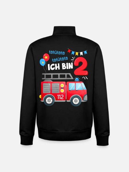 Fire Brigade 2 Years Second Birthday Boy Outfit - Unisex Organic Zip Sweatshirt by Stanley/Stella - black