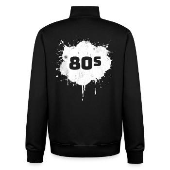 80s - Unisex Organic Zip Sweatshirt by Stanley/Stella - black - Back - AI Model Male 185 light (185cm)