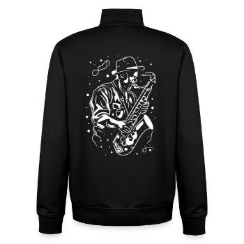 Saxophone Grandpa - Sweat zippé unisexe en coton bio Stanley/Stella - noir - Dos - AI Model Male 185 light (185cm)