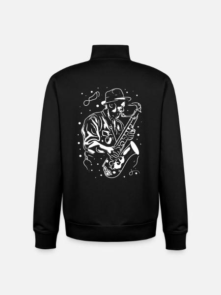 Saxophon Opa - Unisex Organic Zip Sweatshirt von Stanley/Stella - Schwarz