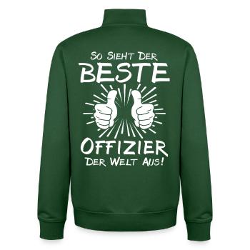 Best Officer - Unisex Organic Zip Sweatshirt by Stanley/Stella - bottle green - Back - AI Model Male 185 dark (185cm)