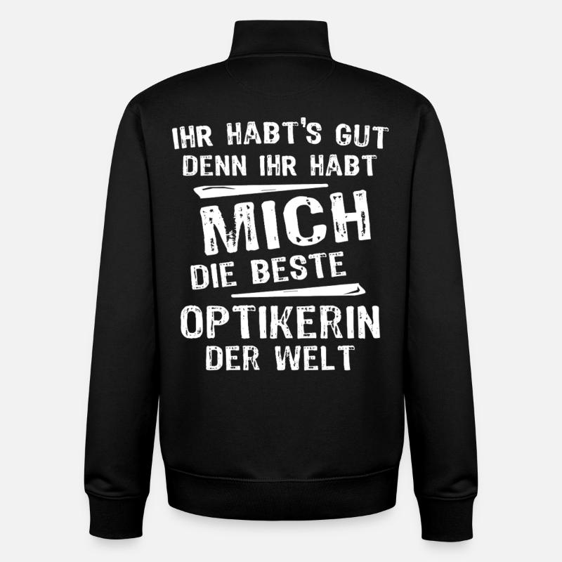 Optikerin - Unisex Organic Zip Sweatshirt von Stanley/Stella - Schwarz