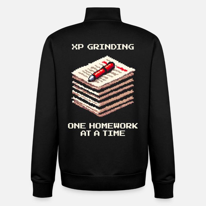 XP Grind : Devoirs pour devoirs | École - Sweat zippé unisexe en coton bio Stanley/Stella - noir
