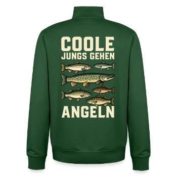 Fishing Angler Fisherman Fish Funny Angler Saying - Unisex Organic Zip Sweatshirt by Stanley/Stella - bottle green - Back - AI Model Male 185 dark (185cm)